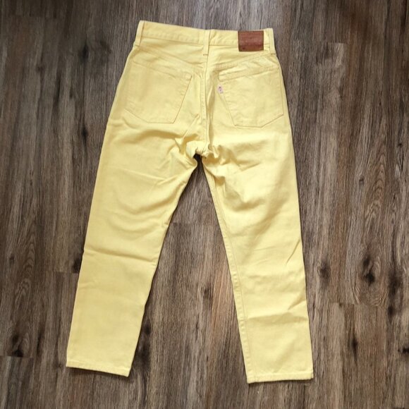 Levi's501 Vintage Jeans Cotton100 Yellow W27L26 Cropped Straight Leg MushroomTag - Picture 3 of 15